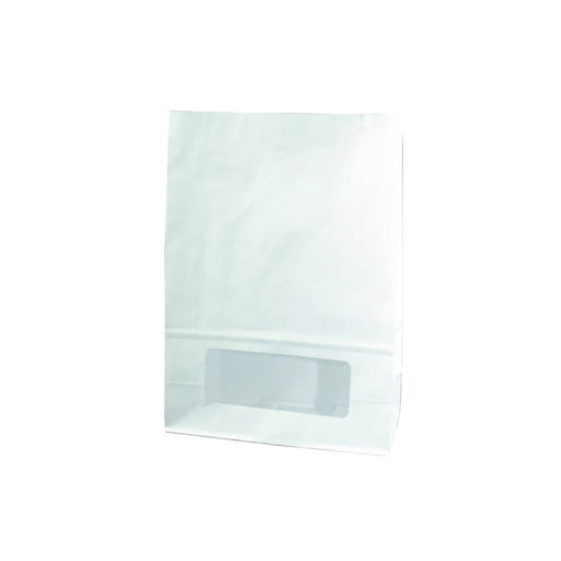 Sac Bloomer papier blanc avec fenêtre 15,7 cm x 8,5 cm x 22 cm - 125 unités