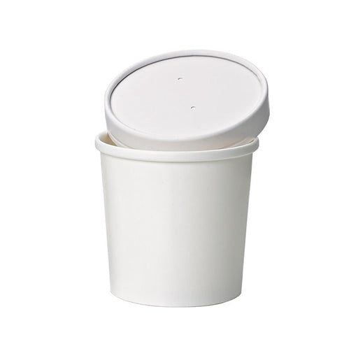 Pot carton blanc chaud et froid 490 ml - Ø 9,7 cm - H 10 cm - 50 unités