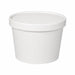 Pot carton blanc chaud et froid avec couvercle carton  - 230ml - 9 cm x 7,3 cm x 6 cm - 25 unités