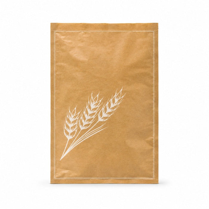 Sac à pain papier kraft brun décor blanc 24 cm x 8 cm x 41 cm - 1000 unités