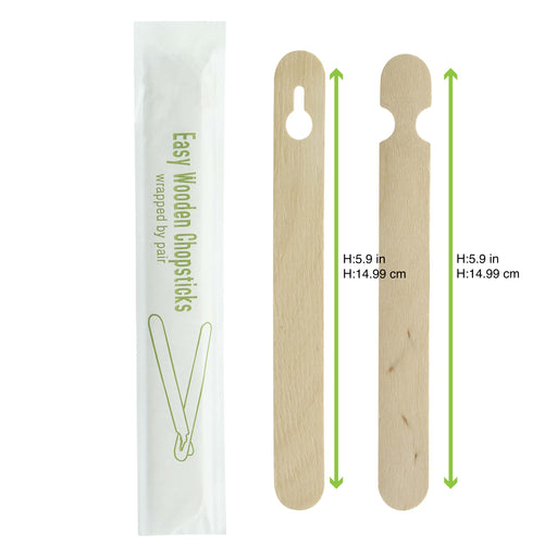 Baguette bois pour débutant emballée par paire - 15 cm - 100 unités