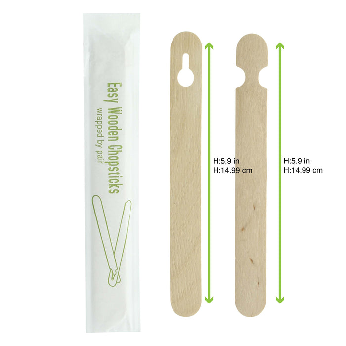 Baguette bois pour débutant emballée par paire - 15 cm - 100 unités