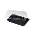 Barquette sushi plastique PS noir avec couvercle PET transparent Suky 17 x 12 x 4 cm - 50 unités
