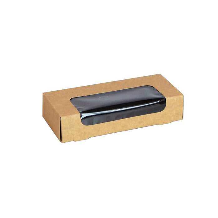 Boîte sushi avec fenêtre antibuée pour 6-8 pieces 16,7 cm x 7,2 cm H 3,5 cm - 50 unités