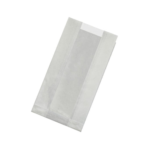Sac papier ingraissable kraft blanc à fenêtre - 22 cm x 12 cm x 5 cm - 1000 unités