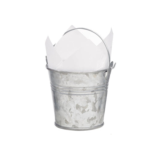 Seau en métal avec anse 200 ml - Ø 8 cm - H 7,5 cm - 24 unités