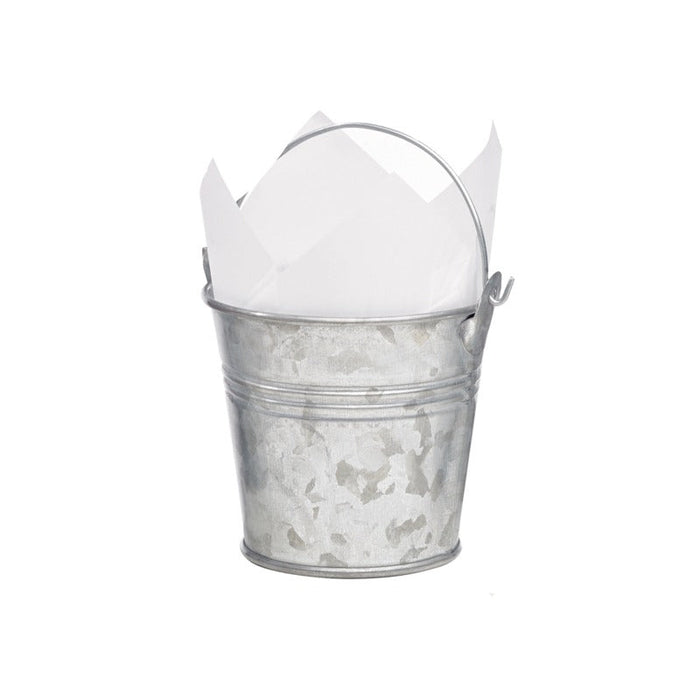 Seau en métal avec anse 200 ml - Ø 8 cm - H 7,5 cm - 24 unités