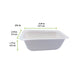 Barquette scellable blanche en pulpe laminée PLA - 375 ml - 13,7 cm x 9,5 cm x 4,5 cm - 100 unités