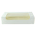 Boite carton blanche laminé à fenêtre 19 x 11,3 x 4,4 cm - 50 unités