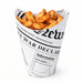 Gobelet carton snack refermable perforé blanc décor "Journal" - 270 ml - Ø 8,3 cm - H 11,8 cm - 50 unités
