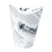 Gobelet carton snack refermable perforé blanc décor "Journal" - 350 ml - Ø 8,6 cm - H 13,9 cm - 50 unités