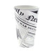 Gobelet carton snack refermable perforé blanc décor "Journal" - 480 ml - Ø 8,8 cm - H 15,7 cm - 50 unités