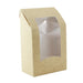 Boîte wrap carton brun à fenêtre (5% de plastique) 9,5 cm x 5,4 cm x 15,2 cm - 50 unités