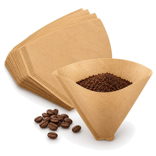 Kaffeefilter Nr. 4 aus braunem Papier mit Wabenstruktur - 19,5 cm x 12,5 cm - 100 Stück