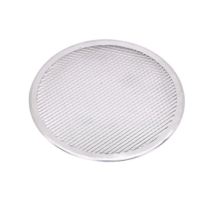 Grille à pizza ronde aluminium à fond ajouré Ø 25,4 cm H 0,4 cm - 12 unités