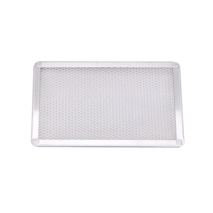 Grille à pizza rectangulaire aluminium à fond ajouré 30 cm x 20 cm H 1 cm - 12 unités