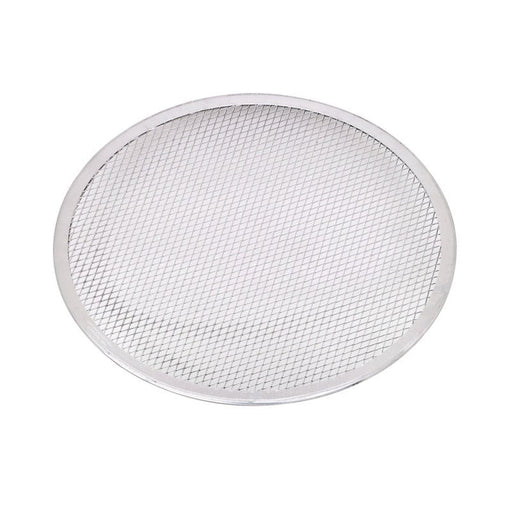 Grille à pizza ronde aluminium à fond ajouré Ø 33,02 cm H 0,4 cm - 12 unités