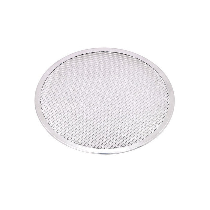 Grille à pizza ronde aluminium à fond ajouré Ø 35,56 cm H 0,4 cm - 12 unités