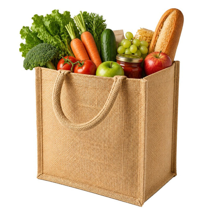 Sac cabas en jute brun 26 cm x 17 cm x 28 cm - 30 unités