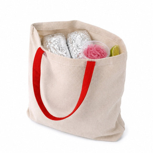 Tote bag à anses rouges 1 cm x 35 cm H 42 cm - 20 unités