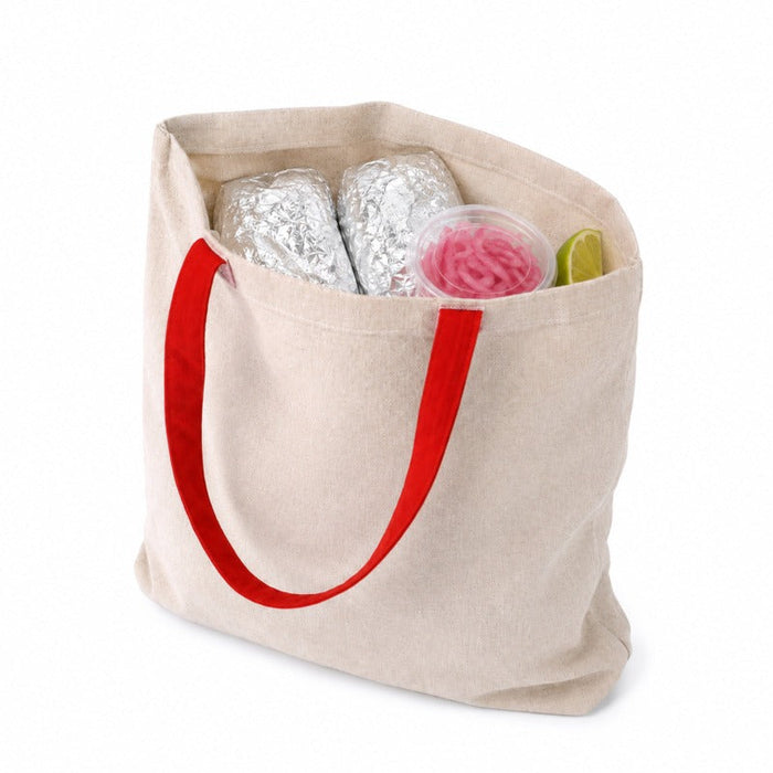 Tote bag à anses rouges 1 cm x 35 cm H 42 cm - 20 unités