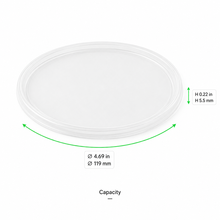 Couvercle en PP injecté transparent pour pot "Deli" - Ø 11,9 cm - 50 unités