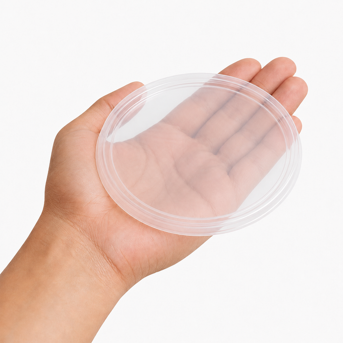 Couvercle en PP injecté transparent pour pot "Deli" - Ø 10 cm - Compatible avec 294DELIPP250 - 50 unités