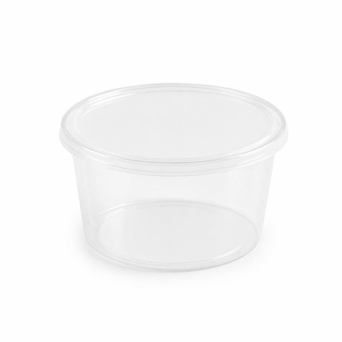 Couvercle en PP injecté transparent pour pot "Deli" - Ø 10 cm - Compatible avec 294DELIPP250 - 50 unités
