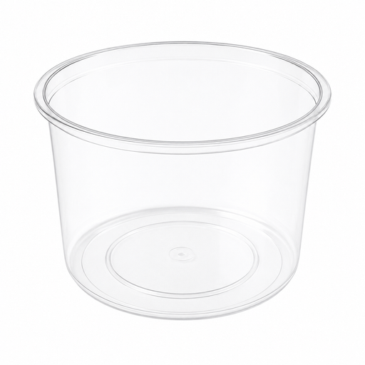 Pot "Deli" rond en PP injecté transparent - 750 ml - Ø 12,3 cm - H 9 cm - 50 unités