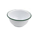 Enamel bol profond bords droits acier emaillé blanche /bord vert 1000ml - diam.160mm h80mm - 12 unités