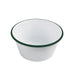 Enamel bol profond bords droits acier emaillé blanche /bord vert - 1500 ml - Ø 18 cm - H 9 cm - 12 unités