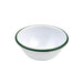Enamel bol profond acier emaillé blanche /bord vert - 550 ml - Ø 15,8 cm - H 6,5 cm - 12 unités