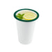 Enamel gobelet emaillé blanche /bord vert - 300 ml - Ø 9 cm - H 9 cm - 12 unités