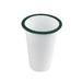Enamel gobelet emaillé blanche /bord vert - 300 ml - Ø 9 cm - H 9 cm - 12 unités