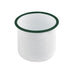 Enamel delipotacier emaillé blanche /bord vert - 1200 ml - Ø 12 cm - H 12 cm - 12 unités