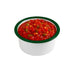 Enamel pot bord droit acier emaillé blanche /bord vert - 160 ml - Ø 9 cm - H 4,5 cm - 12 unités
