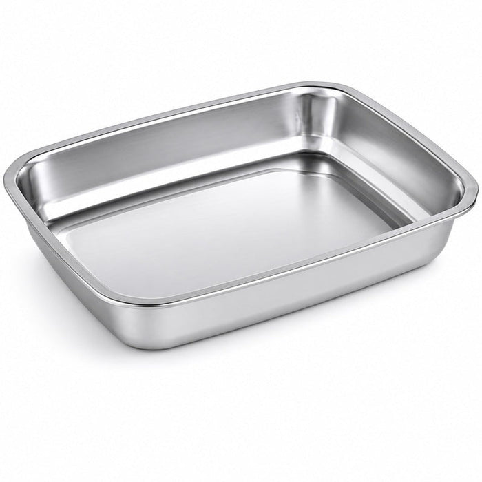 Barquettes inox scellables GN 1/2 32,5 cm x 26,5 cm H 5,2 cm - 6 unités