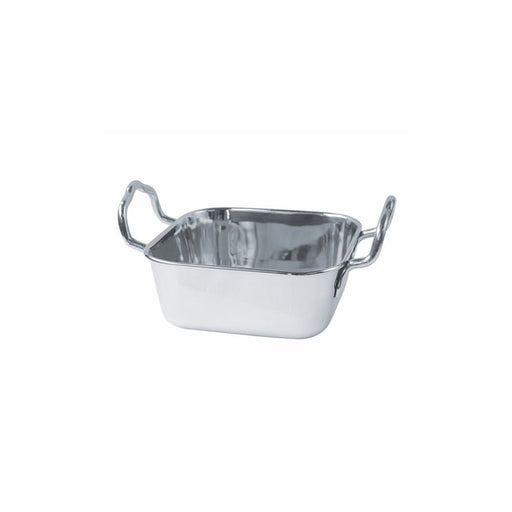 Mini plat inox rectangulaire avec poignées 420 ml 14 cm x 9 cm - 12 unités