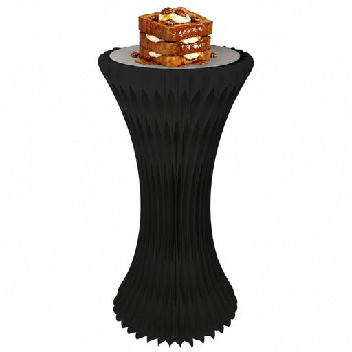 Tour illuminée et pliable noire avec plateau en acrylique - Ø 50 cm - H 100 cm - 2 unités