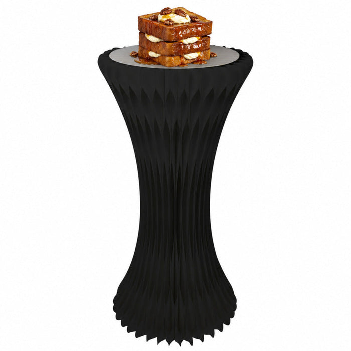 Tour illuminée et pliable noire avec plateau en acrylique - Ø 50 cm - H 100 cm - 2 unités