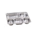 Noxtray plateau repas inox 5 compartiments avec couv pp 280x220mm - 10 unités