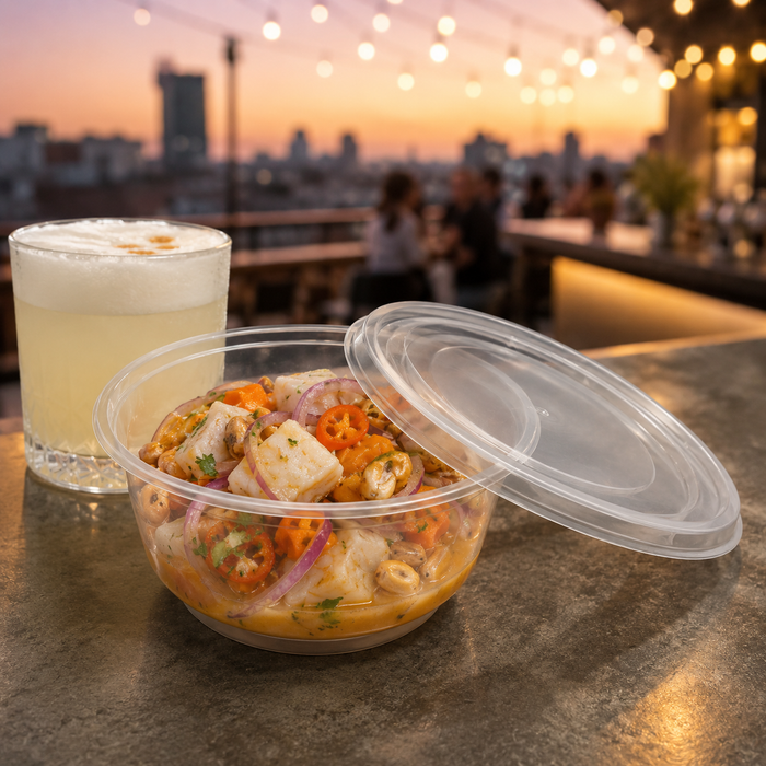Couvercle en PP injecté transparent - Ø 17,6 cm - Compatible avec 294BOLPP1050T, 294BOLPP1120T, 294BOLPP1260T - 50 unités