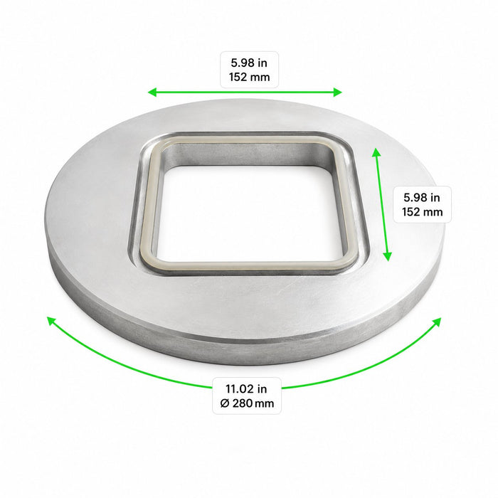 Opseal moule de scellage carré - 15,2 cm x 15,2 cm - dimensions