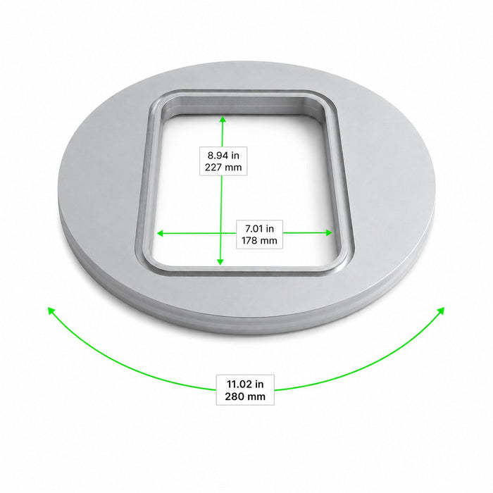 Opseal moule de scellage rectangulaire - 22,7 cm x 17,8 cm - dimensions