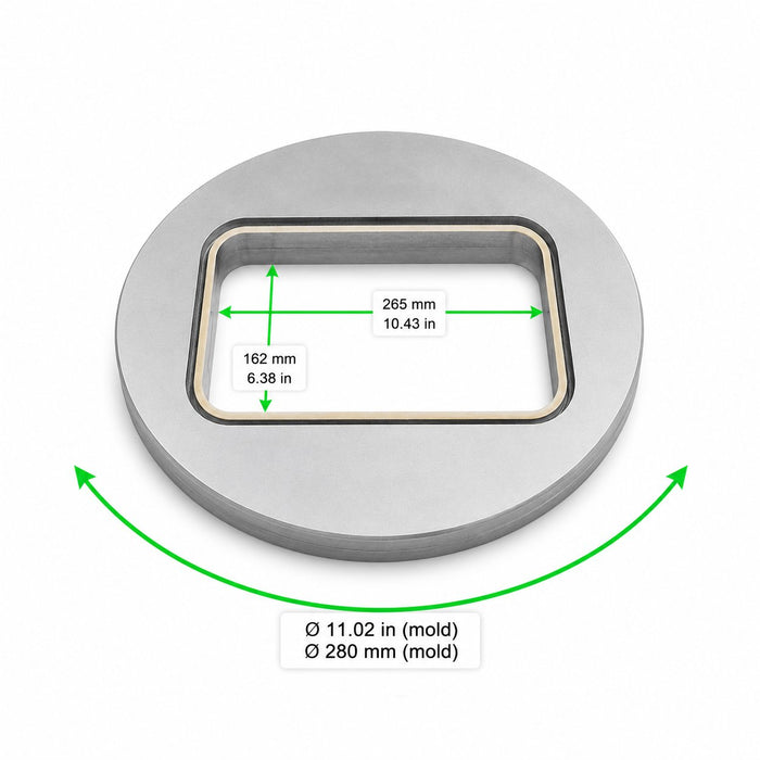 Opseal moule de scellage rectangulaire - 26,5 cm x 16 cm - dimensions