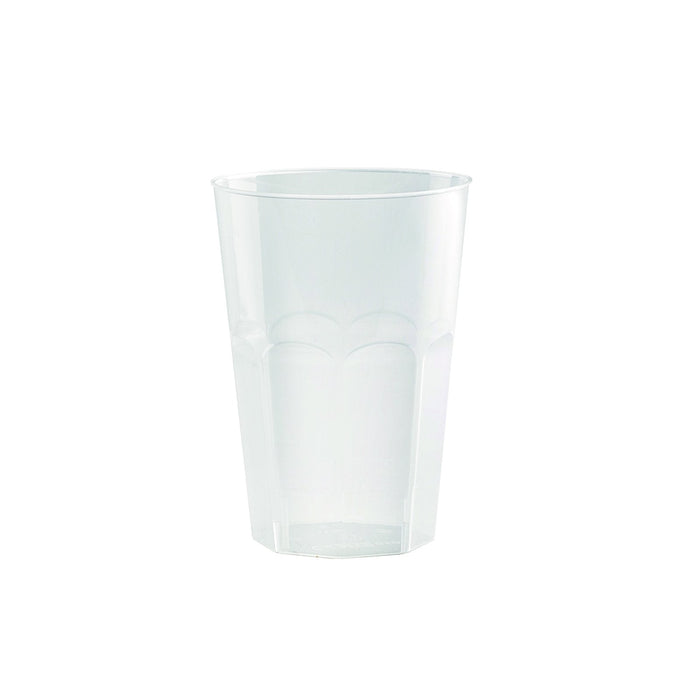 Verre à facettes PP réutilisable "Optimal" 340 ml - Ø 7,9 cm - H 10,8 cm - 30 unités