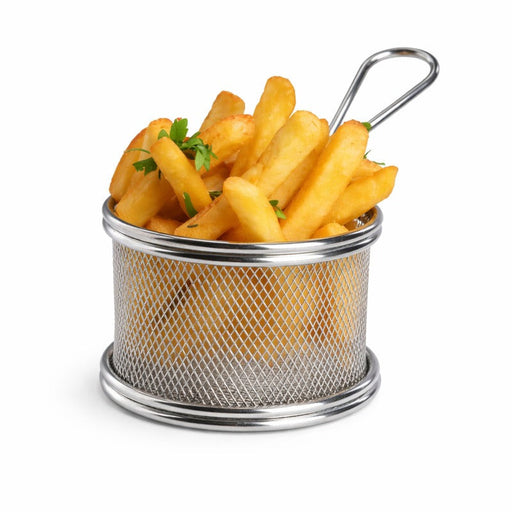 Mini panier friteuse métal rond - Ø 10 cm - H 8 cm - 6 unités
