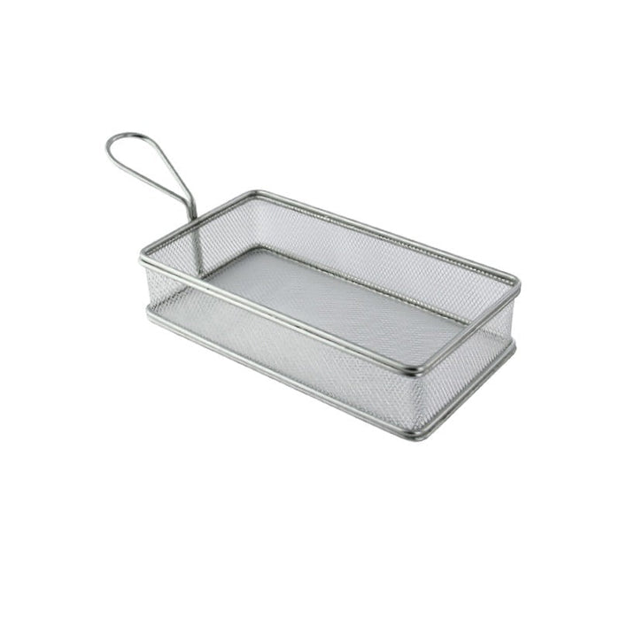 Grand panier friteuse métal rectangulaire 22 x 12 x 3,5 cm - 6 unités