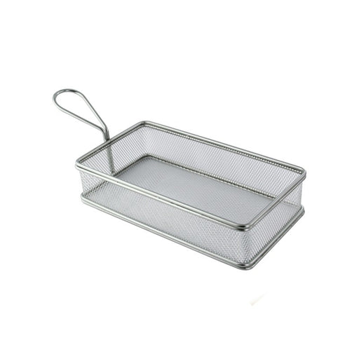 Grand panier friteuse métal rectangulaire 22 cm x 12 cm H 5 cm - 6 unités