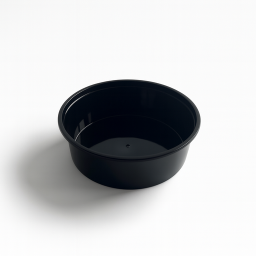 Saladier rond "Buckaty" en PP injecté noir - 600 ml - Ø 14,5 cm - H 4,9 cm - 50 unités